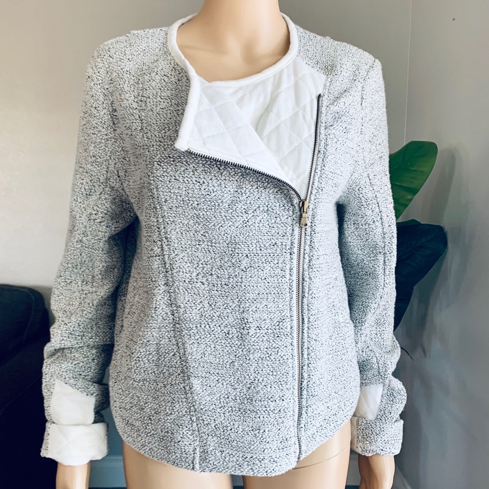 Lou & Grey Loft Zip Up Jacket Blazer Quilt Jacket